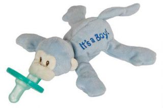 WubbaNub Its A Boy Blue Monkey Soothie Infant Baby Pacifier Dummy