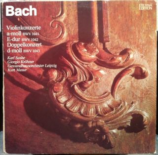 Suske Krohner Masur Bach Violin Konzerte LP Mint 827 046 German Eterna