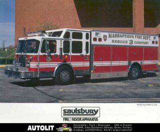 1980s Saulsbury Fire Truck Brochure Massapequa