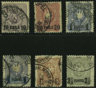 German Offices Turkey Stamps Scott 1 6 Used CV $466