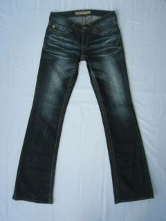 Big Star Jeans Casey K Boot Dark Distressed Wash Thick Stitch Sz 25 L