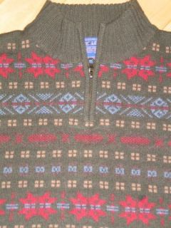 Pendleton 100 virgin lambswool half zip mock neck sweater sz XL Nordic