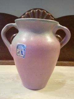 Hywood Niloak Pottery Vase RARE Carillon Ware Sticker Ozark Dawn