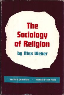 Sociology of Religion Max Weber 1963 HCDJ Very Good