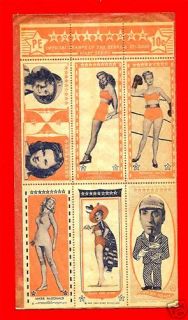 1947 Hollywood Star Stamp Sheet PE Temple Rogers Mayo
