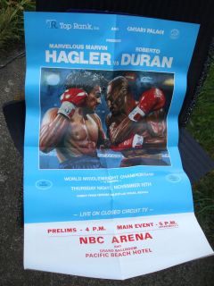 Vintage Marvin Hagler Roberto Duran Boxing Poster