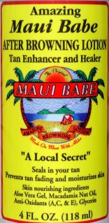 Maui Babe After Browning Lotion 4 oz Small Bottle Tan Enhancer and