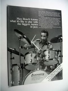 Ludwig Set Up Drum System Max Roach 1982 Print Ad