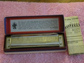 Vintage Marine Band M. Hohner Harmonica No. 1896 Made In Germany Box
