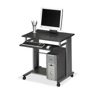 Mayline Tiffany Mobile Workstation Computer Desk Steel Charcoal Gray