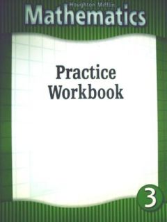 Houghton Mifflin 3rd Grade 3 Math Mathematics Practice Workbook
