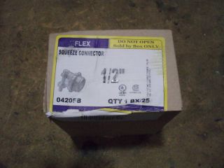 BX Flex Squeeze Connectors 1 2 MC Cable Box 25QTY New