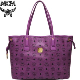 MCM Medium Reversible Shopper Project Handbag Mini Pouch 12FW Purple