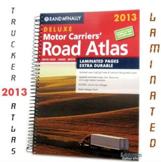 2013 Rand McNally Motor Carriers Truckers Road Atlas Deluxe