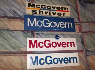 McGovern Stickers 1972 5 Item Lot
