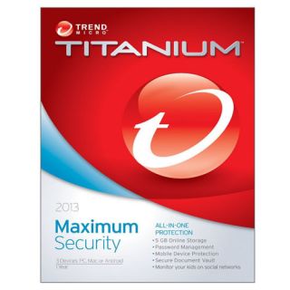 Trend Micro Titanium Maximum Security 2013 for 3 Devices (PC, Mac