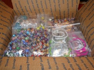HUGE LOT of EUROPEAN MURANO GLASS BEADS SPACERS BRACELETS WHOLESALE