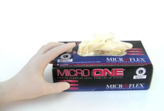 100 Micro One Medical White Latex Rubber Gloves Medium