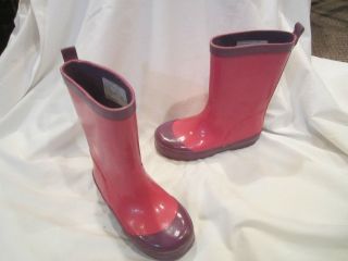 girls size 9 pink rubber boots toddler 10 rainboots rain water muck