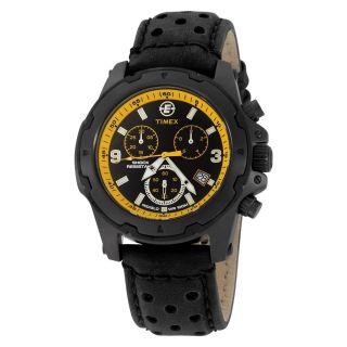 Mens Timex Expedition Rugged Field Chronograph Leather Band Watch