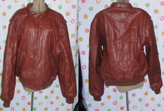 Leather Members Only Sz 46 L Bomber Jacket 80s Vintage