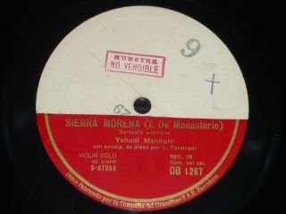 Record Sample Gramofono Yehudi Menuhin Romanesca Sierra Morena