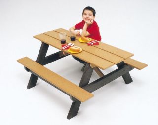 Commercial Plastic Lumber Kids Picnic Table 4 Outdoor Furniture Cedar