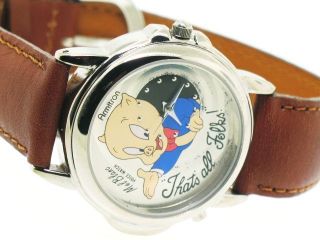  LOONEY TUNES PORKY PIG WATCH MEL BLANC VOICE MUSICAL THATS ALL FOLKS