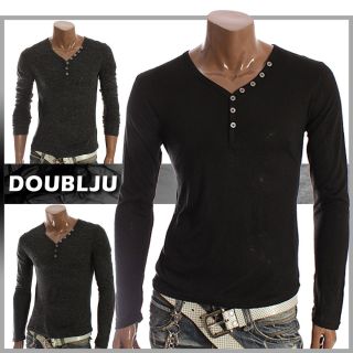 Happy Lighter Mens Button Point V Neck Tshirts D04