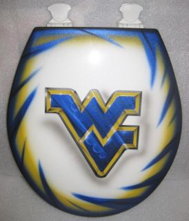 Virginia University Custom Toilet Seat WVU Aribrushed Cut Metal