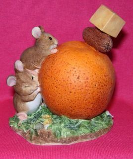 Merrie Mice Cocktail Party Mice with Orange Border Fine Arts