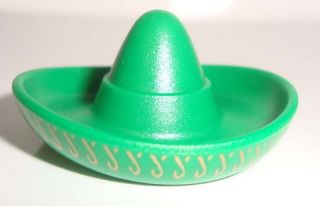 Lego Green Mexican Sombrero Hat w Gold Around Brim