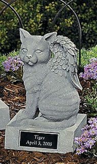 Personalized Cat Memorial Statue with Angel Wings Garden Figurine New
