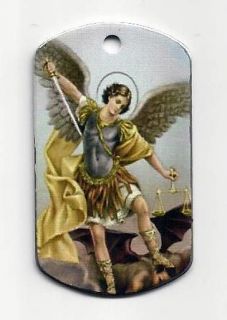 St Michael The Archangel Tag Pendant Necklace Color