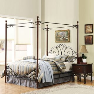 Beautiful Solid Metal Bronze Full Size Canopy Bed Beds New