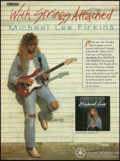 Michael Lee Firkins 1990 Yamaha Pacifica Guitars Ad 8x11 Advertisement