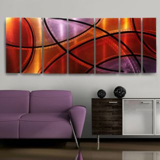 Modern Abstract Metal Wall Art Red Painting Decor Sculpture Colors of