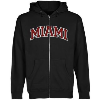 Miami University Redhawks Arch Applique Full Zip Hoodie Black