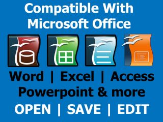Open Office Compatible with MS Word Access Excel 2007 2010 Windows XP