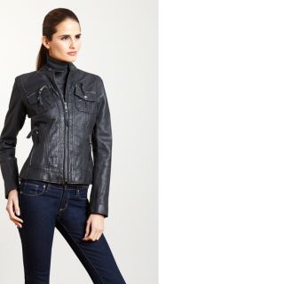 Michael Kors Leather Jacket New Motorcycle Coat Black
