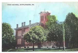 Pennsylvania PA Mifflinburg High School Postcard