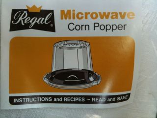 Vintage Regal Microwave Corn Popper Brand New in Box Model K5515 See