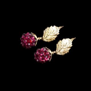 Raspberry Post Earrings by Michael Michaud