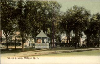 Milford NH Union Square c1910 Postcard