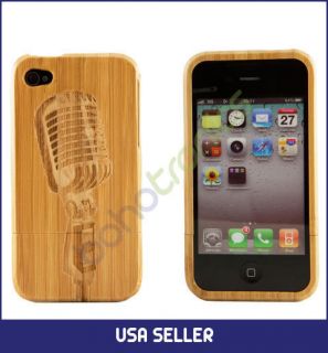 Genuine Natural Bamboo Retro Mic Case Vintage Microphone Cover