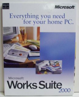 Microsoft Works Suite 2000 Word Money Encarta Streets Home Pub Works