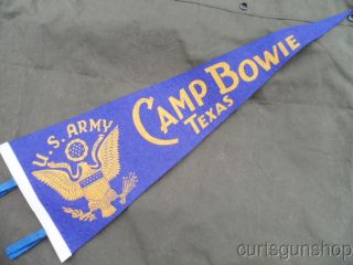 WWII US Army MP Soldiers Camp Bowie Texas Pennant