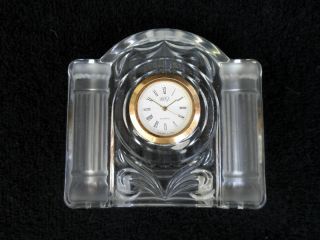 Mikasa Japan Crystal Glass Desk Clock Cotillion Frost