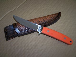 Custom Mike Wilson Bird Trout Knife Tapered Tang S30V Blade Leather