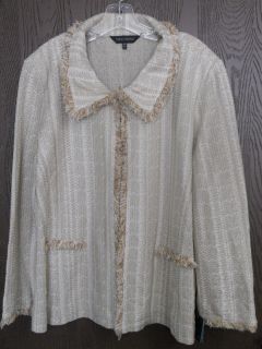 Ming Wang Sz 2X Tweed Knit Designer Plus Size Jacket $312